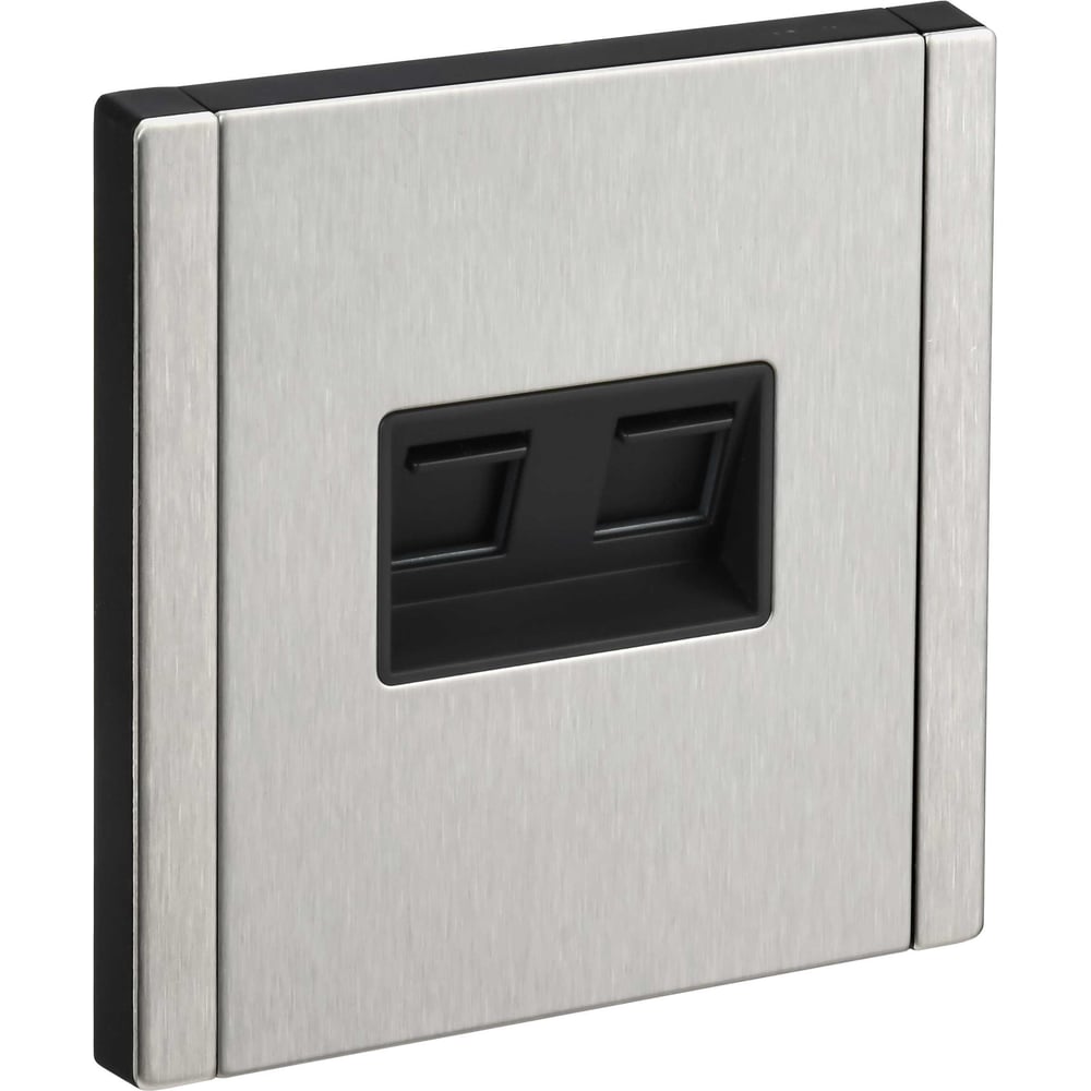 Изображение товара Розетка двойная IEK FORTE&PIANO RJ11+RJ45 кат.5E никель IP20