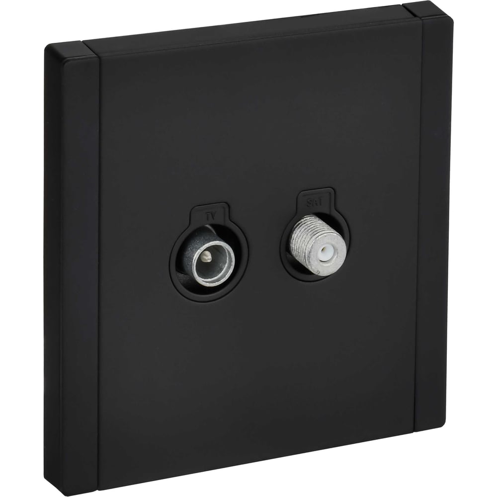 Изображение товара Розетка двойная IEK FORTE&PIANO FP138M черная встроенная телевизионная