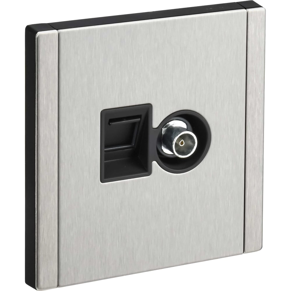 Изображение товара Розетка двойная IEK FORTE&PIANO TV+RJ45 кат.5E никель монтаж скрытый