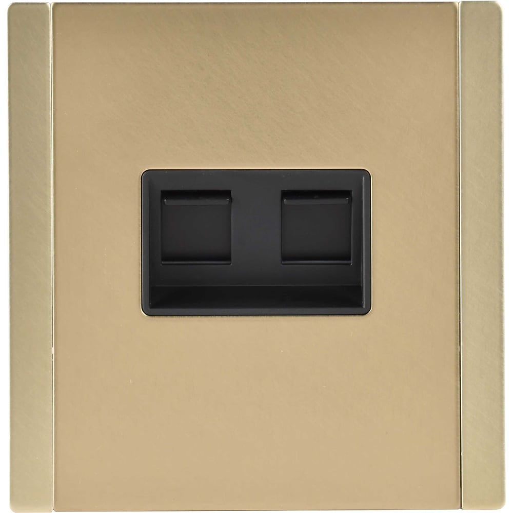 Изображение товара Розетка двойная IEK FORTE&PIANO FP635M IP20 шампань компьютерная телефонная