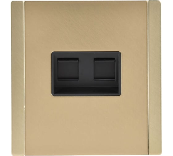 Изображение товара Розетка двойная IEK FORTE&PIANO RJ11+RJ45 кат.5E FP635M шампань FP-KT20-O-1-M-K37