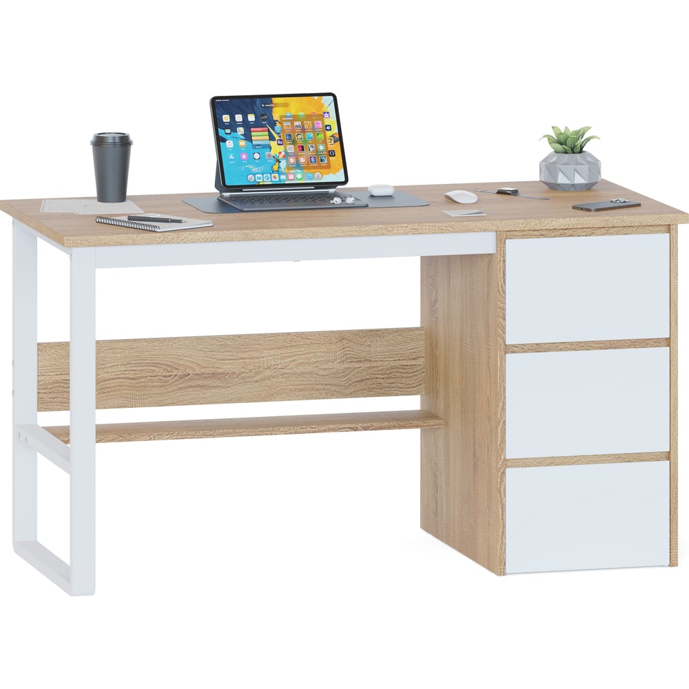 Изображение товара Письменный стол СОКОЛ СПМ-212 Дуб сонома/белый современный дизайн