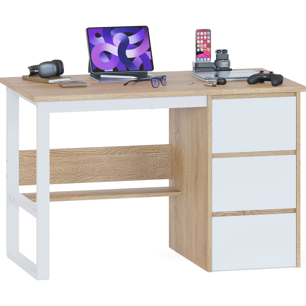 Изображение товара Стол письменный СОКОЛ СПМ-211 Дуб сонома/белый 00-00016826