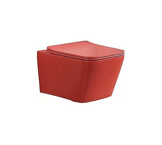 Изображение товара Унитаз подвесной безободковый Santi Line система смыва Tornado (красный матовый) SL-5007T-MR