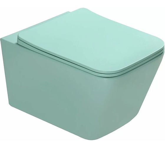 Изображение товара Унитаз подвесной безободковый Santi Line система смыва Tornado (светло-зелёный матовый) SL-5007T-LG