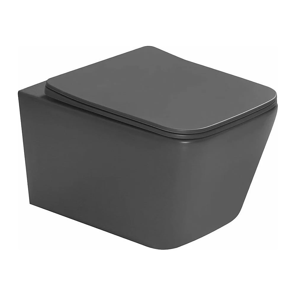 Изображение товара Унитаз подвесной безободковый Santi Line система смыва Tornado (тёмно-серый матовый) SL-5007T-DG