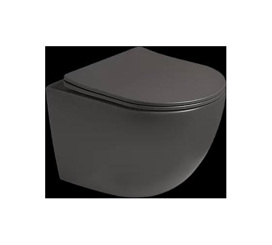 Изображение товара Унитаз подвесной безободковый Santi Line система смыва Tornado (тёмно-серый матовый) SL-5005T-DG