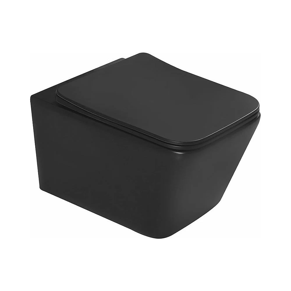 Изображение товара Подвесной безободковый унитаз Santi Line Tornado черный матовый модель SL-5007T-MB