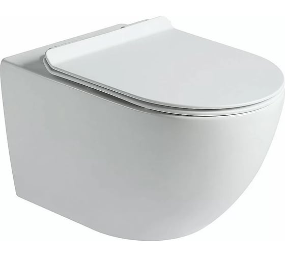 Изображение товара Унитаз подвесной безободковый Santi Line система смыва Tornado (белый матовый) SL-5002T-MW