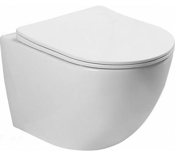 Изображение товара Унитаз подвесной безободковый Santi Line система смыва Tornado (сиденье микролифт) SL-5005T