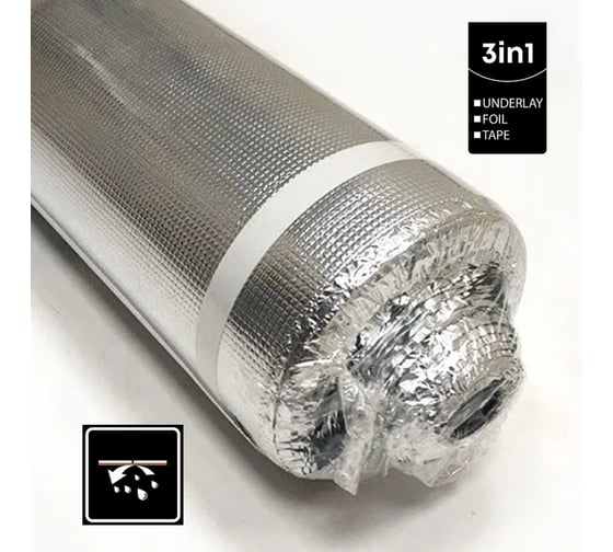 Изображение товара Подложка для ламината Bonkeel SmartAquastop 3мм 110кг\м (1х6\6м2) 700081