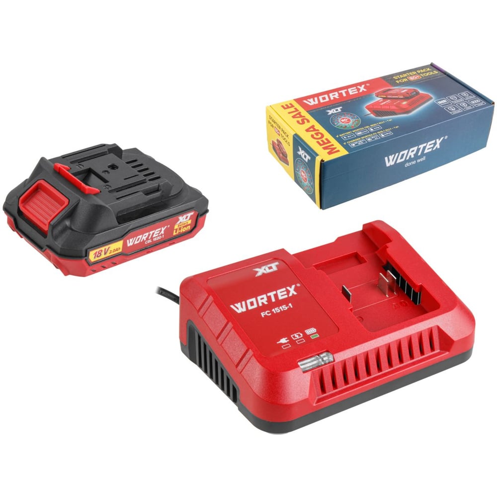 Изображение товара Набор аккумулятор WORTEX 2 А*ч и зарядное устройство 1х2 А ALL1 XLT в кор. SET ЦЗ-0450365740