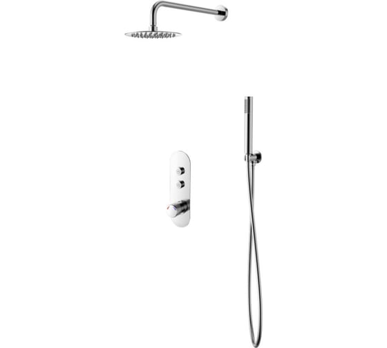 Изображение товара Душевой комплект скрытого монтажа с термостатом Santi Line хром, верхний душ размер 250мм SL-9016