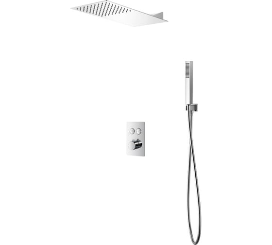 Изображение товара Душевой комплект скрытого монтажа с термостатом Santi Line хром, верхний душ размер 500х220 SL-9014