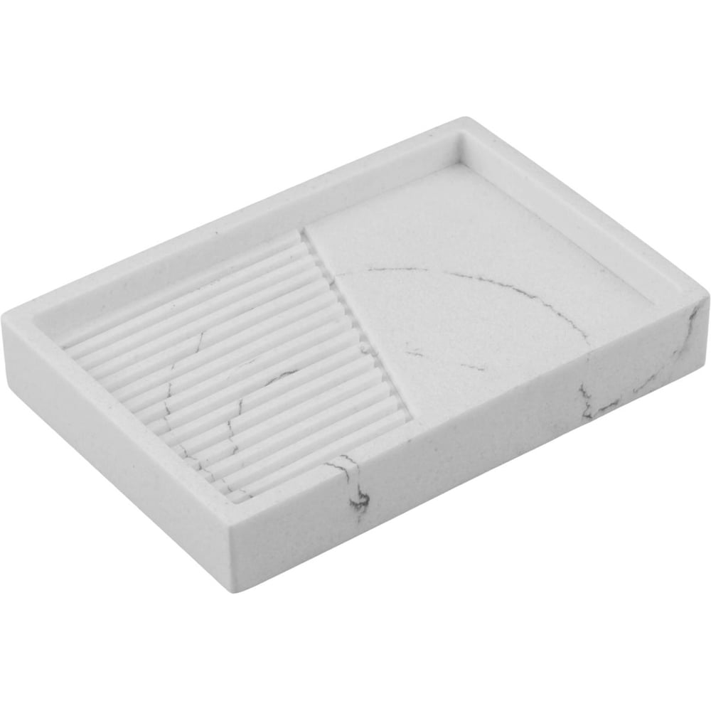 Изображение товара Мыльница PERFECTO LINEA ELEMENT MARBLE белая настольная прямоугольная