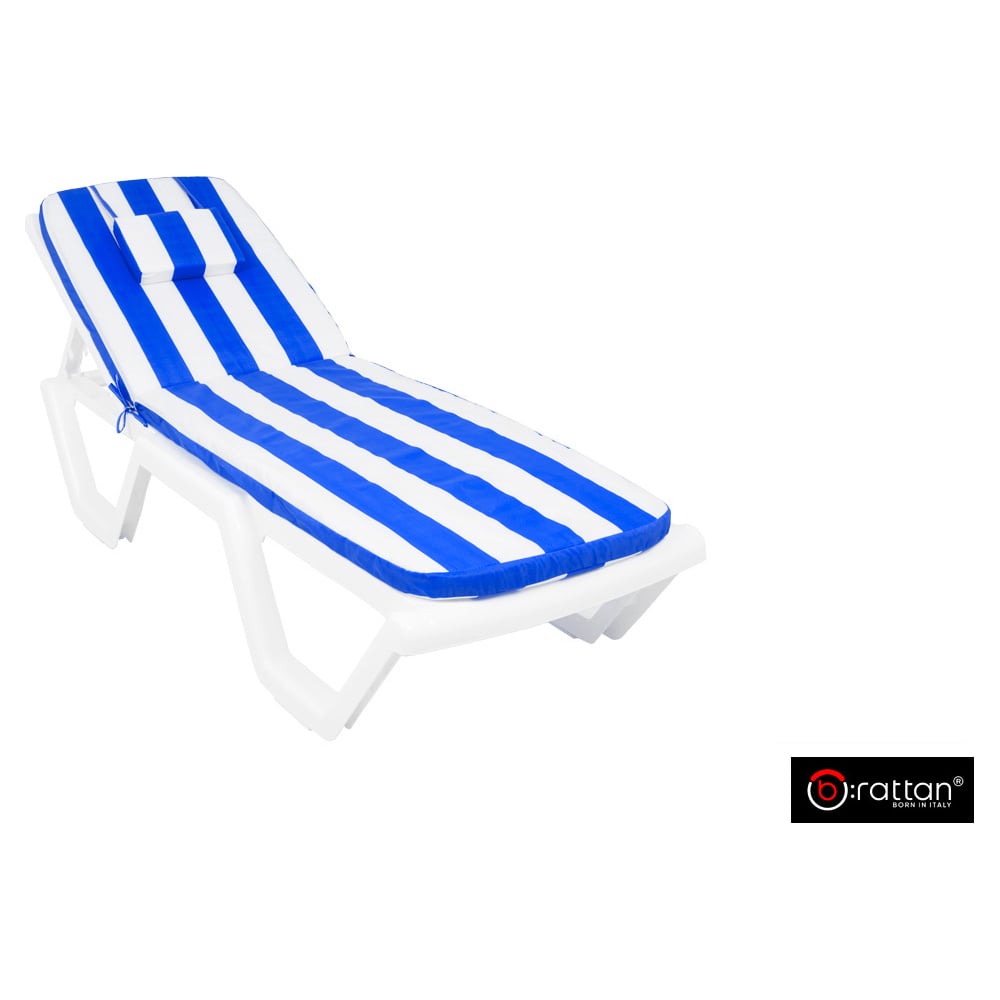 Изображение товара Матрац 710х570/1130х570мм с вертикальной подушкой бело-синий Premium