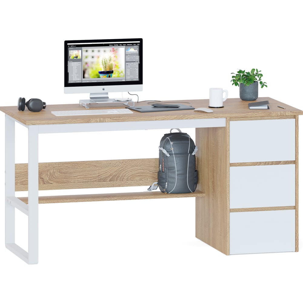 Изображение товара Стол письменный СОКОЛ СПМ-214 Дуб сонома/белый 00-00016833