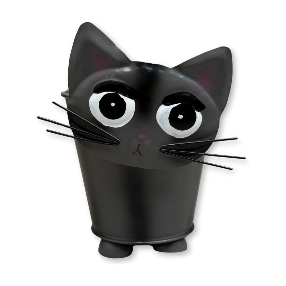 Изображение товара Кашпо KlestO Кошечка ZQ02603 металлическое в виде кошечки, черное или белое
