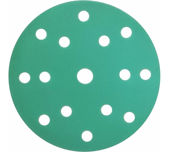 Изображение товара Шлифовальный круг Long Abrasive AF77 Green 150мм на липучке, Р1500, 15отв D771515015-100