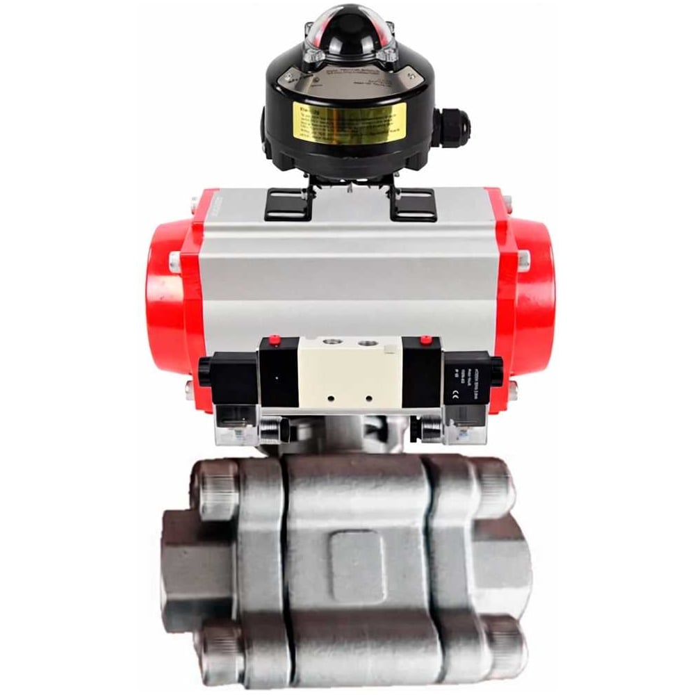 Изображение товара Кран шаровой DN.ru 316-316-PTFE-FP-SW-ISO-H Ду100 под приварку с пневмоприводом