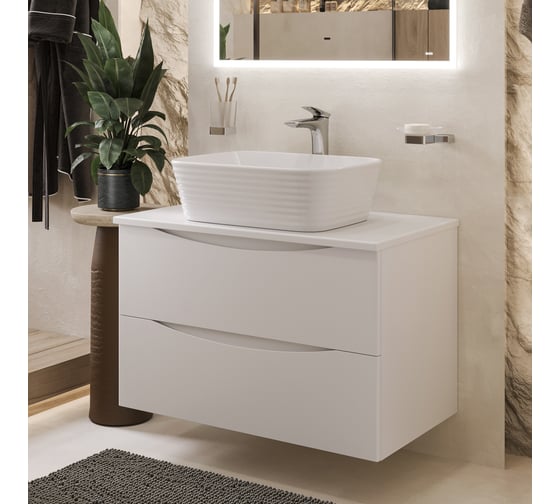 Изображение товара Куб Тумба c раковиной подвесная BOND с белой столешницей T05805-S63500