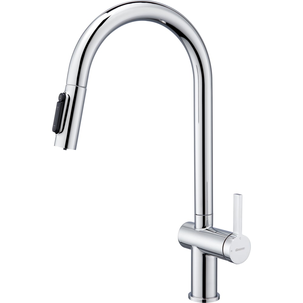 Изображение товара Смеситель для кухни LONGRAN Sprint logic LM2187 CR с выдвижной лейкой хром