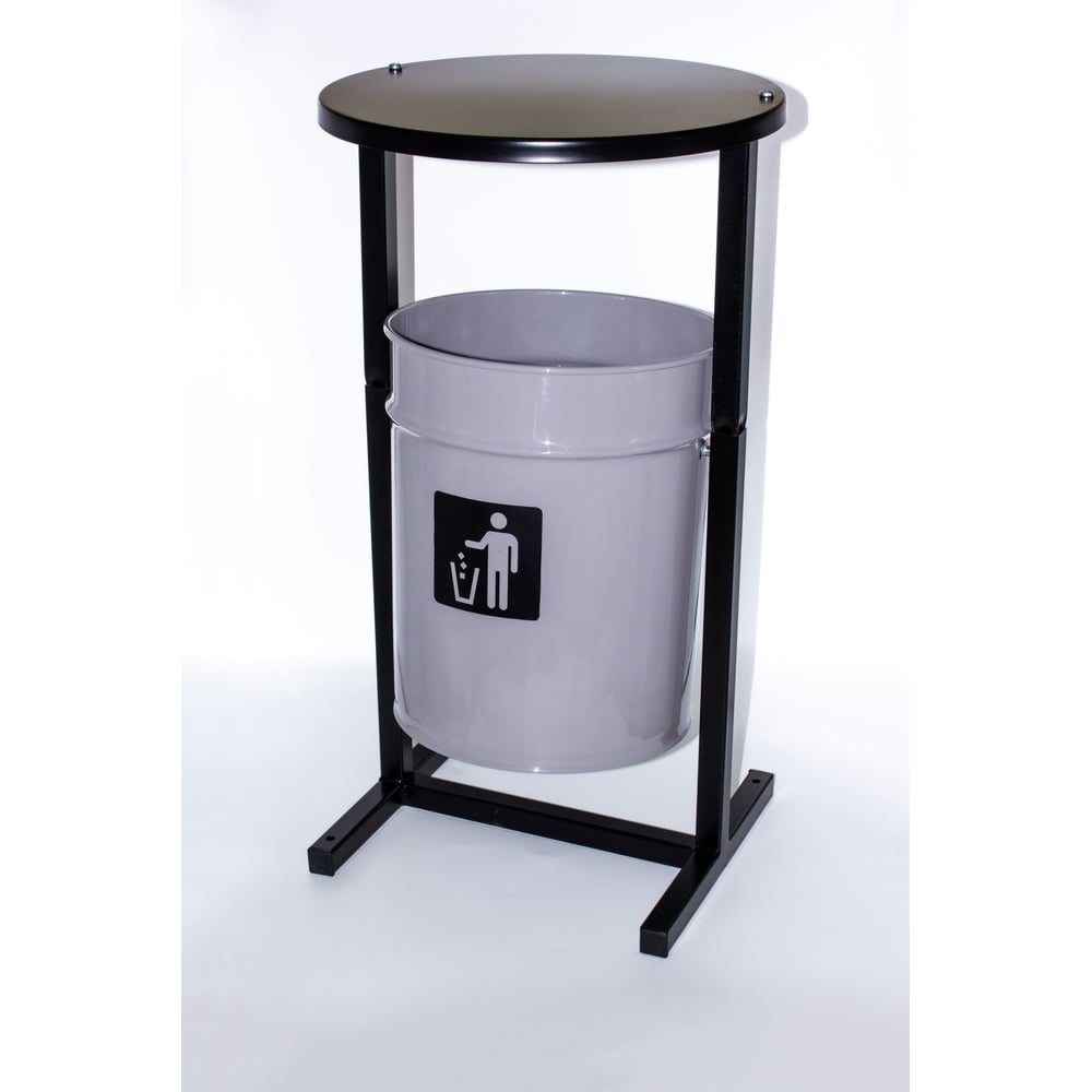 Изображение товара Уличная металлическая урна круглая с крышкой и ножками 21 л ПРОФМЕТСТИЛЬ