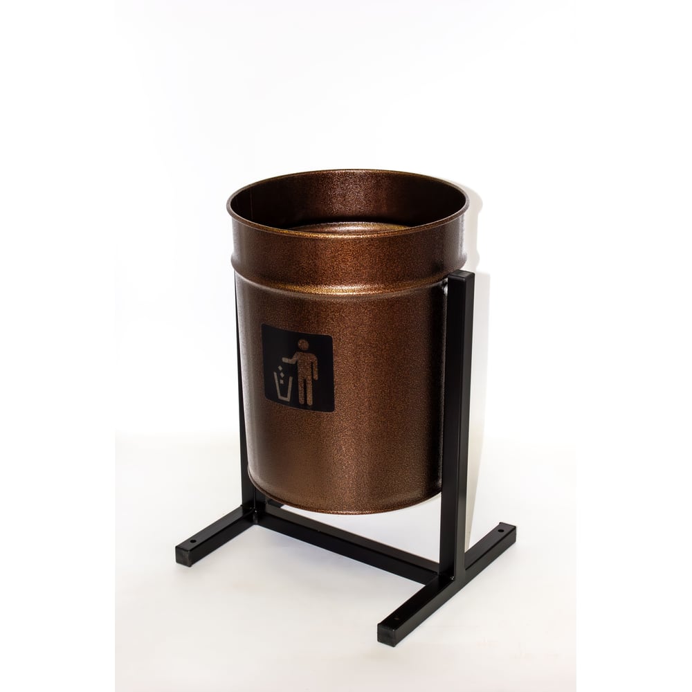 Изображение товара Уличная металлическая урна Т ПРОФМЕТСТИЛЬ круглая коричневая модель 1182