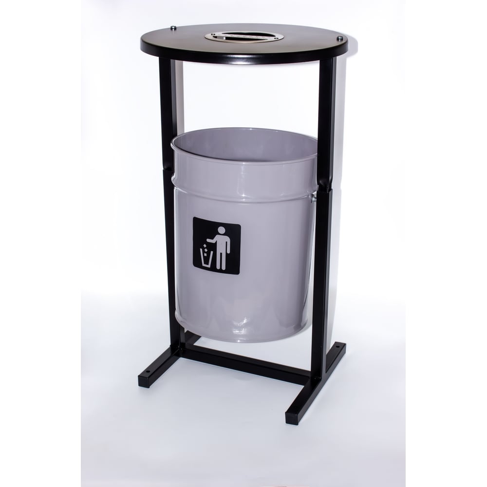 Изображение товара Уличная металлическая урна Т ПРОФМЕТСТИЛЬ с пепельницей и козырьком