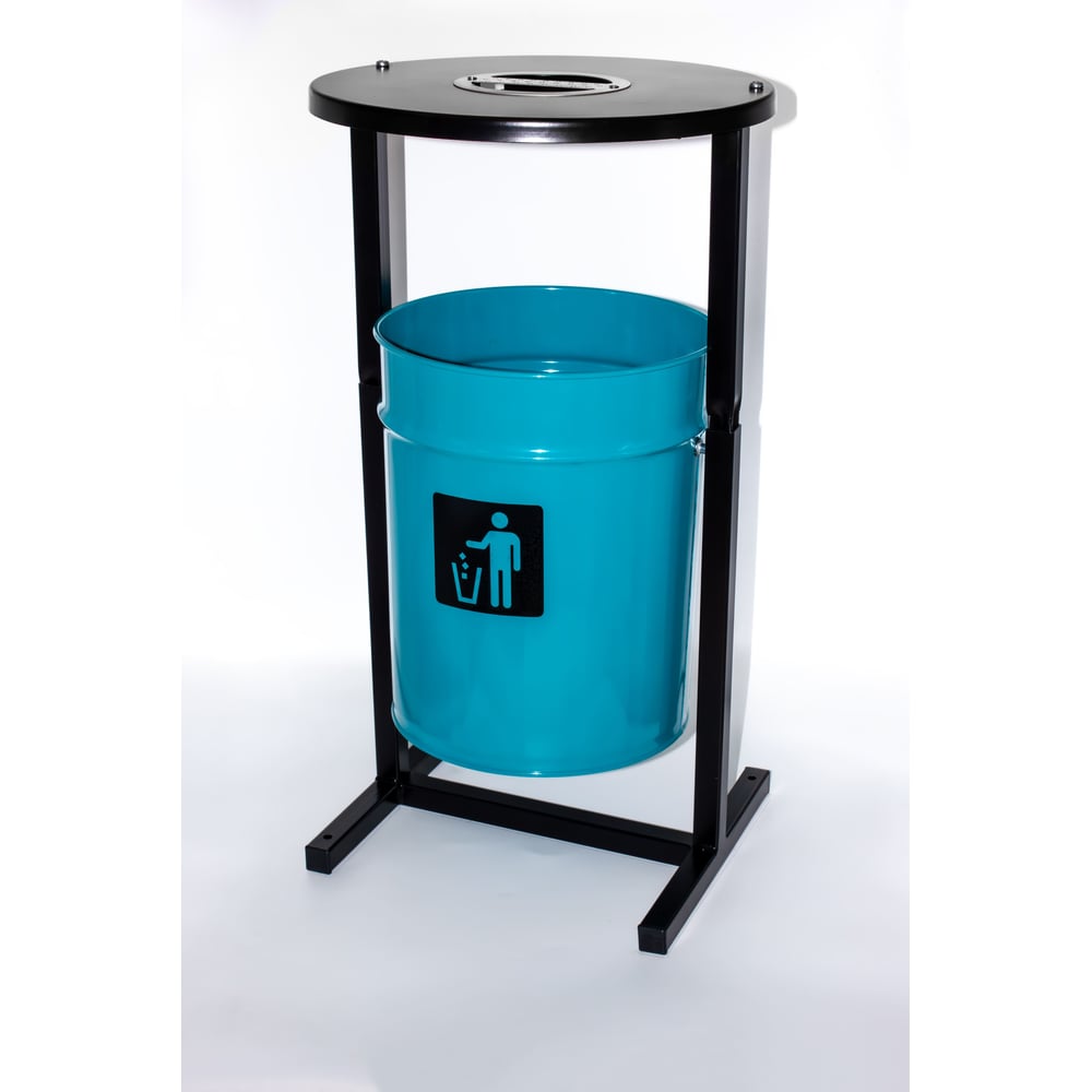 Изображение товара Уличная металлическая урна круглая с пепельницей и козырьком для улицы