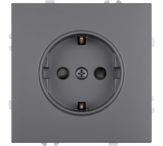 Изображение товара Розетка 1-местная (механизм) STEKKER с защитными шторкаи, с заземлением, СЗК, 250В, 16А, серия Эмили, RST16-5110-10ZK, платиново-серый, soft touch, 50243