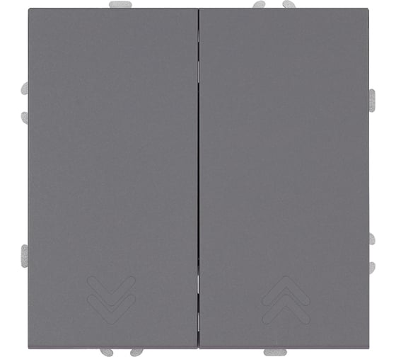 Изображение товара Переключатель 2-клавишный (механизм) STEKKER СЗК, 250В, 10А, серия Эмили, RSW10-5107-10ZK, платиново-серый, soft touch, 50241