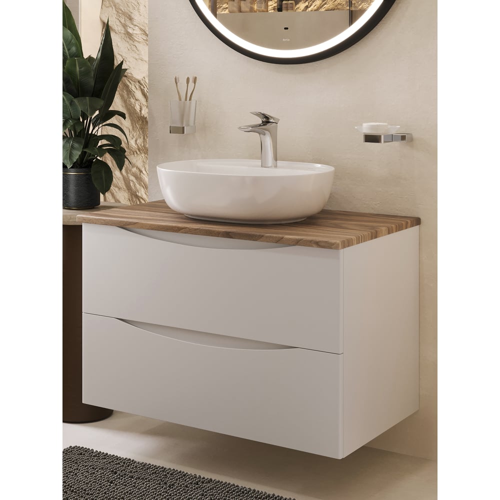 Изображение товара Подвесная тумба с раковиной BOND Cube белая современная лофт модель T09805-S01500