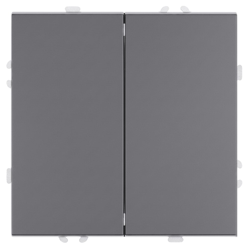 Изображение товара Выключатель 2-клавишный STEKKER Эмили RSW10-5104-10ZK платиново-серый