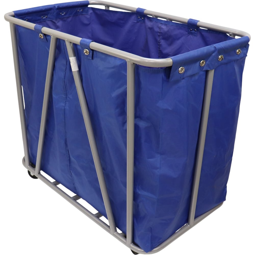 Изображение товара Тележка уборочная для сбора и хранения белья АСГ 98х58х89 см, синяя, на колесах