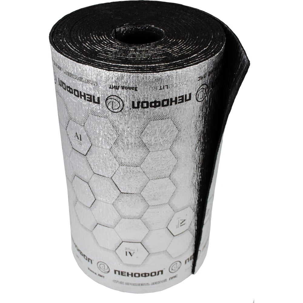 Изображение товара Самоклеющийся теплоизоляционный материал ПЕНОФОЛ Black 6м2 0,6 мм