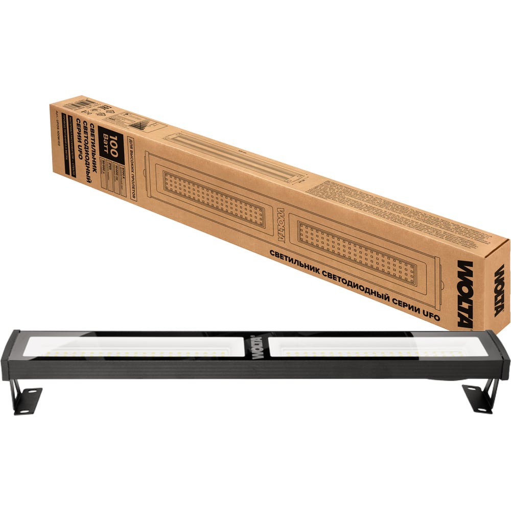 Изображение товара Складской линейный светильник Wolta 100Вт IP65 уличный промышленных помещений UFOS-100W/03
