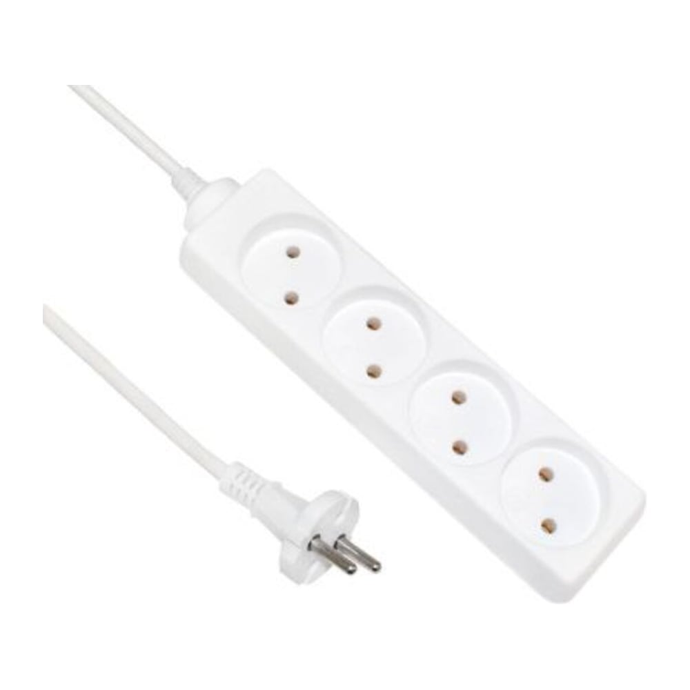Изображение товара Удлинитель POWERMAN 4 гнезда 2 м 10А 2,5кВт без заземления белый