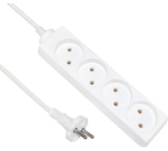 Изображение товара Удлинитель ЕТР 4 гнезда 2м, 10А/2,5кW без з/к, ПВС 2х0,75 POWERMAN 77019