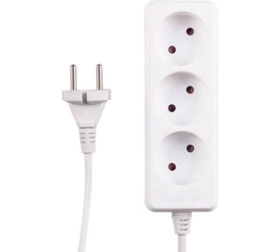 Изображение товара Удлинитель ЕТР 3 гнезда 2м, 10А/2,2кW без з/к, ПВС 2х0,75 POWERMAN 77016