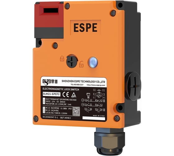 Изображение товара Замок безопасности ESPE SLM21-LMEF2 корпус полиамид 66,Электр разблок 24В/Мех блок,2NC/1NO/3NC,Головка металл,ввод M20,разбл.сзади-нет 08-00022431
