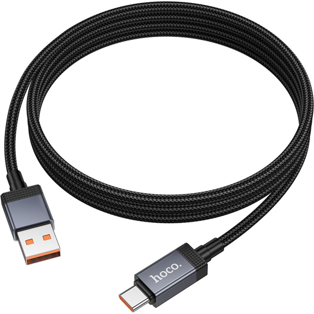Изображение товара Кабель Hoco USB2.0 AM/Type-C 5А с дисплеем X118 1м черный в коробке