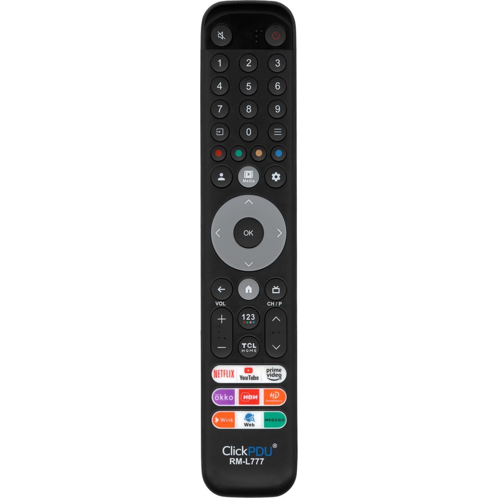 Изображение товара Универсальный пульт clickpdu RM-L777 для телевизоров TCL черный