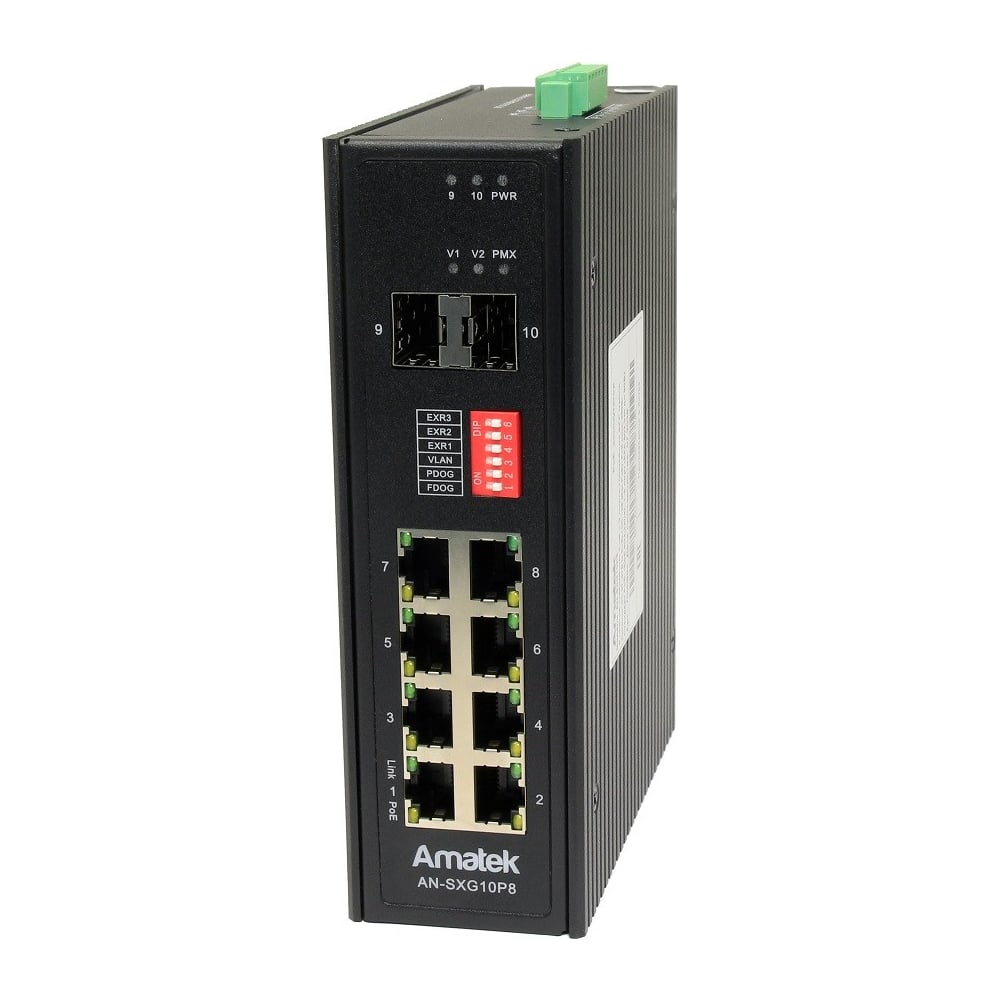 Изображение товара Неуправляемый коммутатор с PoE Amatek AN-SXG10P8 10 портов для офиса