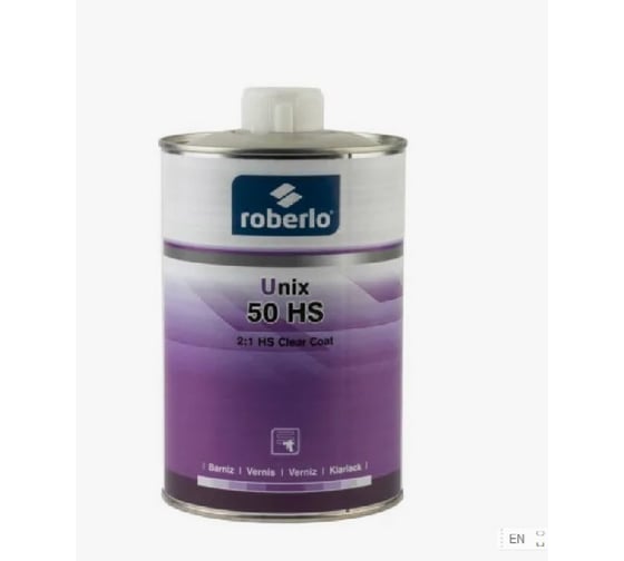 Изображение товара Лак ROBERLO 2K UNIX 50HS акриловый, 2:1, 1л (БЕЗ ОТВЕРДИТЕЛЯ) 600516