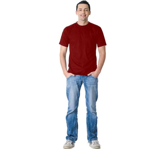 Изображение товара Футболка бордовая Стандарт 160г/м2 Сириус размер 52-54 150840