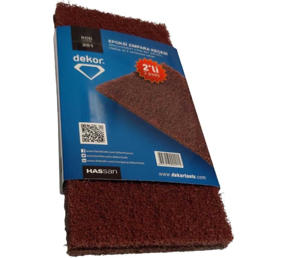 Изображение товара Терка (насадка) SAMGRUPP DEKOR абразивная запасная, 130х270 мм, 2 шт в уп DEK-201