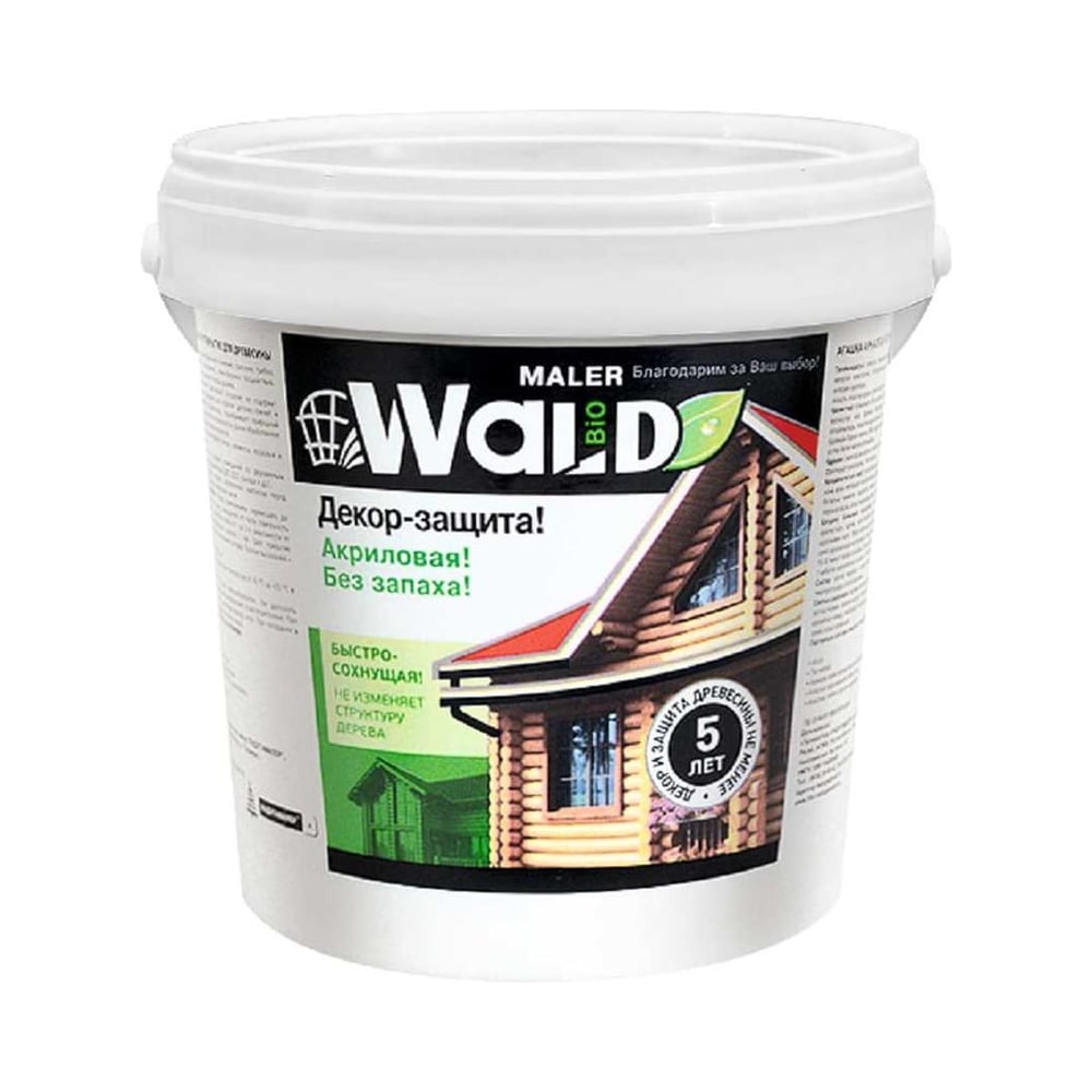 Изображение товара Акриловая пропитка для древесины РАДУГАМАЛЕР WALD калужница 1л защита и декор