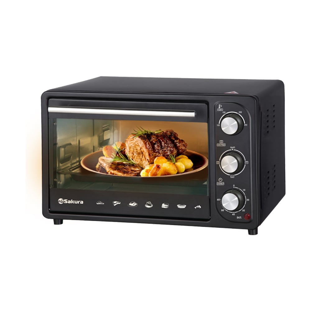 Изображение товара Духовка электро SAKURA SA-7004B 1300Вт, 18л, таймер, черный УТ000002388