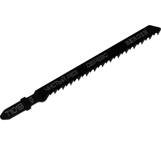 Изображение товара Пилка Berger BG для эл.лобзика по дереву T101B, чистый рез 5 шт, шаг 2.5 мм, длина 100x75 мм BG1711